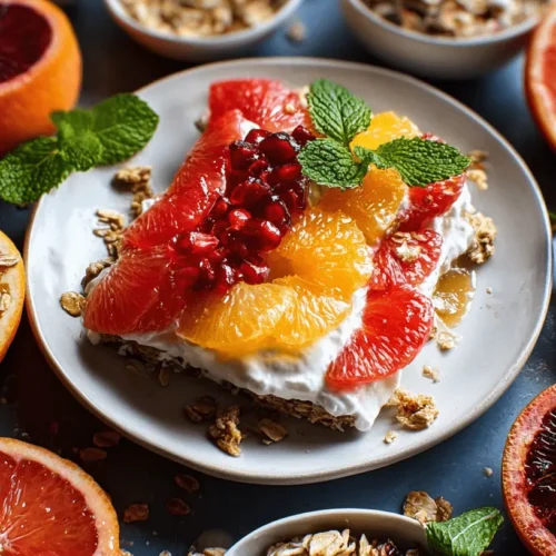 Build Your Own Delicious Yogurt Parfait Bar 2 Vibrant yogurt parfait bar featuring fresh citrus fruits, pomegranate, granola, and creamy yogurt.