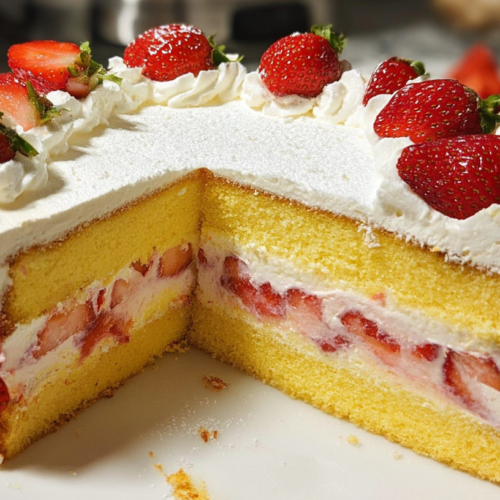 Strawberry Custard Delight Cake 3 Strawberry Custard Delight Cake